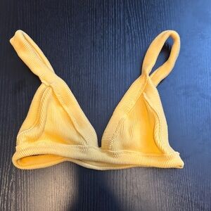 Free People // All Day Rib Triangle Bralette (M/L - Yellow)
